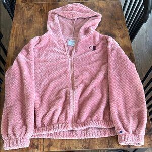 Champion Pink Plush Hooded Zip Jacket